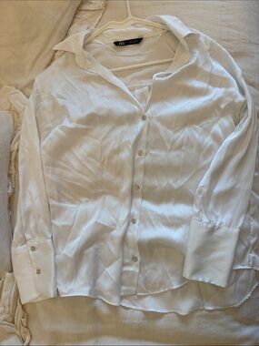Zara White Button Down Shirt